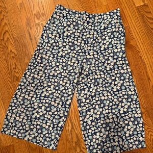Madewell blue floral flowy pants size XL